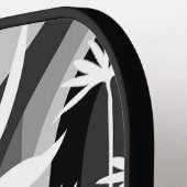 Zwart-witte botanische illustratie pickleball paddle (Links Detail)