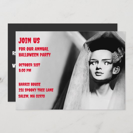  zwart-witte bruid van Frankenstein Kaart (Voorkant / Achterkant)