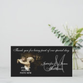 Zwart-witte bruiloft dank u Monogram Kaart (Staand voorkant)