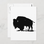 Zwart-witte buffalo Silhouette Briefkaart (Voorkant / Achterkant)