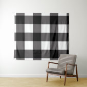 Zwart & Witte Buffel Geruite Plaid Landelijk Wandkleed (In Situ (horizontaal))