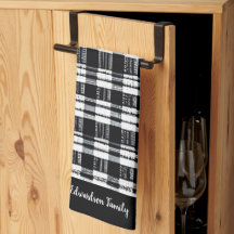 Zwart-witte buffel plaid monogram naam