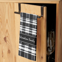 Zwart-witte buffel plaid monogram naam