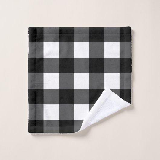 Zwart-witte buffeldoekset bad handdoek (Wasdoekje)