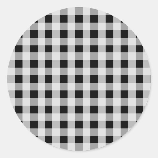 Zwart-witte buffelplaat ronde sticker (Voorkant)