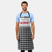 Zwart-witte buffels Gepersonaliseerde mama Schort (Gedragen)