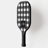 Zwart-witte buffels Initiaal monogram cheque Pickleball Paddle (Links)