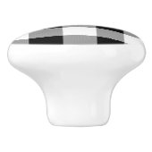 Zwart-witte buffels keramische knop (Zijkant)