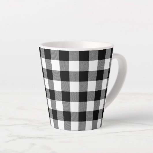 Zwart-witte buffels latte mok (Rechterhoek)