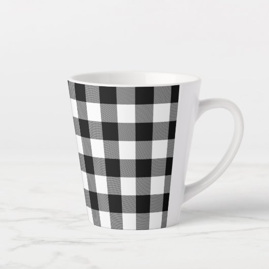 Zwart-witte buffels latte mok (Rechts)