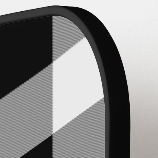 Zwart-witte buffels pickleball paddle (Links Detail)