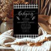 Zwart-witte buffels Thanksgiving Dinner Kaart