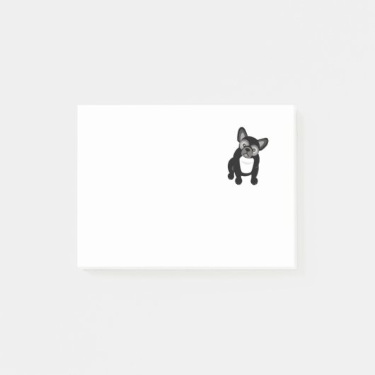 Zwart-witte Bulldog Post-it® Notes (Voorkant)