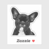 Zwart-witte Bulldog Sticker (Vel)