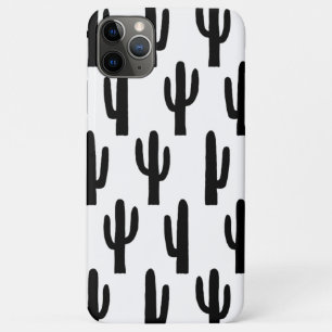 Zwart-witte cactus. Modern cacti patroon iPhone 11 Pro Max Hoesje