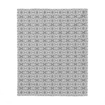 Zwart-witte Caladium Fleece Blanket