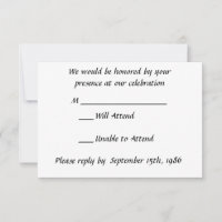 Zwart-witte Calla-lelies RSVP