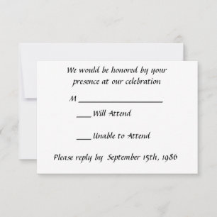 Zwart-witte Calla-lelies RSVP Kaartje