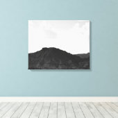 Zwart-witte Caprock Canyon Mountain 16 x 20 Canvas Afdruk (Insitu (Houten vloer))