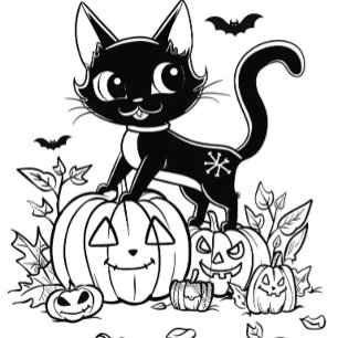 Zwart-witte Cartoon Kat T-shirt