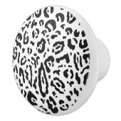 Zwart-witte Cheetah Leopard Animal Print Keramische Knop (Rechts)