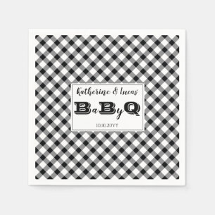Zwart Witte cheques Baby Q BBQ Shower Napkins Servet