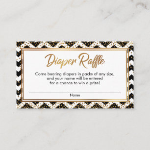 Zwart & Witte Chevron Confetti Luierspel Kaarten