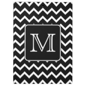 Zwart-witte Chevron met aangepast monogram. Klembord (Achterkant)