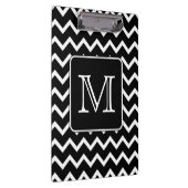 Zwart-witte Chevron met aangepast monogram. Klembord (Rechts)