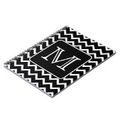 Zwart-witte Chevron met aangepast monogram. Notitieboek (Linkerzijde)