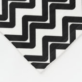 Zwart-witte Chevron Monogram Fleece Deken (Hoek)