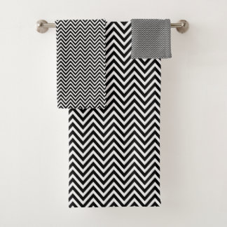 Zwart-witte  Chevron Stripes New Bad Handdoek