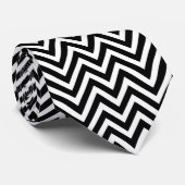 Zwart-witte  Chevron Stripes New Stropdas (Opgerold)