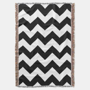 Zwart-witte Chevron Throw Blanket Deken