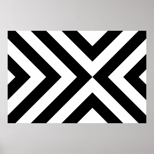 Zwart-witte chevrons poster (Voorkant)