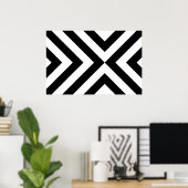 Zwart-witte chevrons poster (Thuiskantoor)
