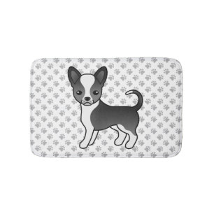 Zwart-witte Chihuahua-hond met gladde vacht & pote Badmat