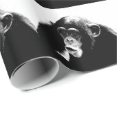Zwart Witte Chimpansee Cadeaupapier (Rol Hoek)
