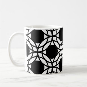 Zwart-witte cirkels en Stippen Patroon Koffiemok