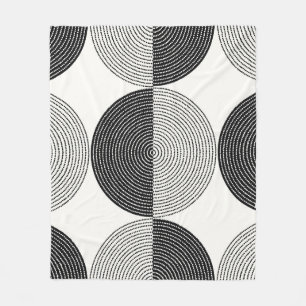 Zwart-witte cirkels naadloos patroon fleece deken