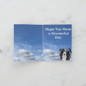 Zwart-witte Collie Editable Kaart (Binnen)