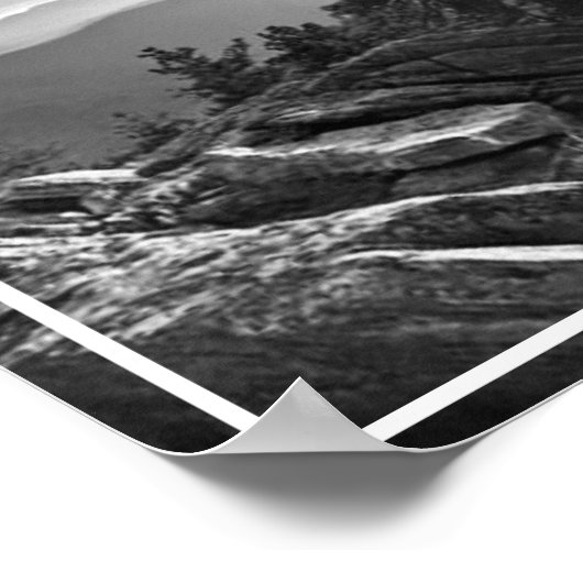 Zwart-witte Colorado-berglandschap Poster (Hoek)