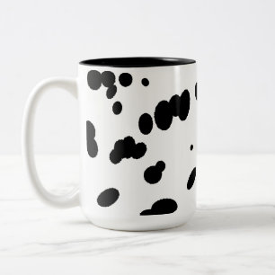Zwart-witte Dalmatiër-vlekken Hondenhaar  Tweekleurige Koffiemok