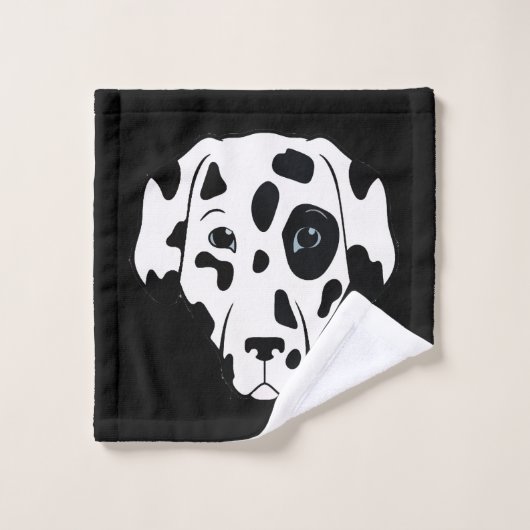 Zwart-witte Dalmatische Dog Bath-handdoekset Bad Handdoek (Wasdoekje)