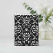 Zwart-witte Damask Briefkaart (Staand voorkant)