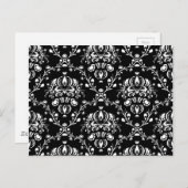 Zwart-witte Damask Briefkaart (Voorkant / Achterkant)