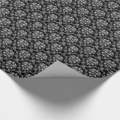 Zwart-witte Damask Cadeaupapier (Hoek)