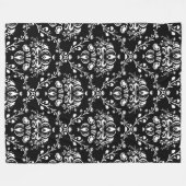 Zwart-witte Damask Fleece Deken (Voorkant (Horizontaal))