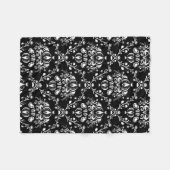 Zwart-witte Damask Fleece Deken (Voorkant (Horizontaal))