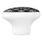 Zwart-witte Damask Keramische Knop (Zijkant)